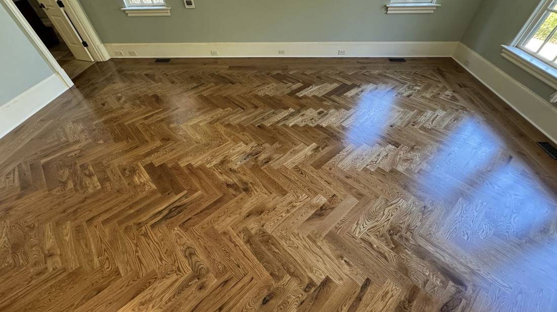 Herringbone Pattern! Transforming Homes with High-End — project photo by The Hardwood Guys