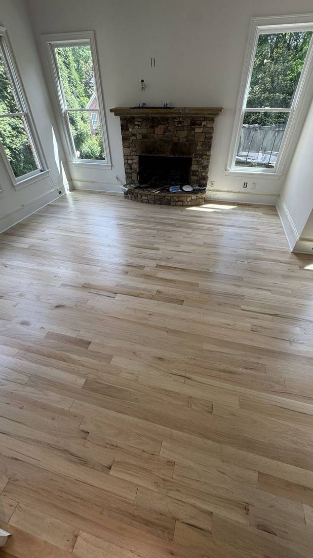 Stunning Red Oak Floor Transformation in Roswell — project photo by The Hardwood Guys