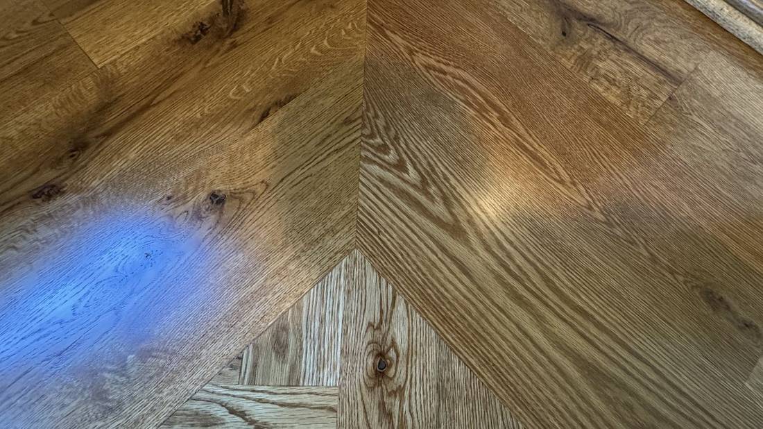 Herringbone Pattern! Transforming Homes with High-End — project photo by The Hardwood Guys