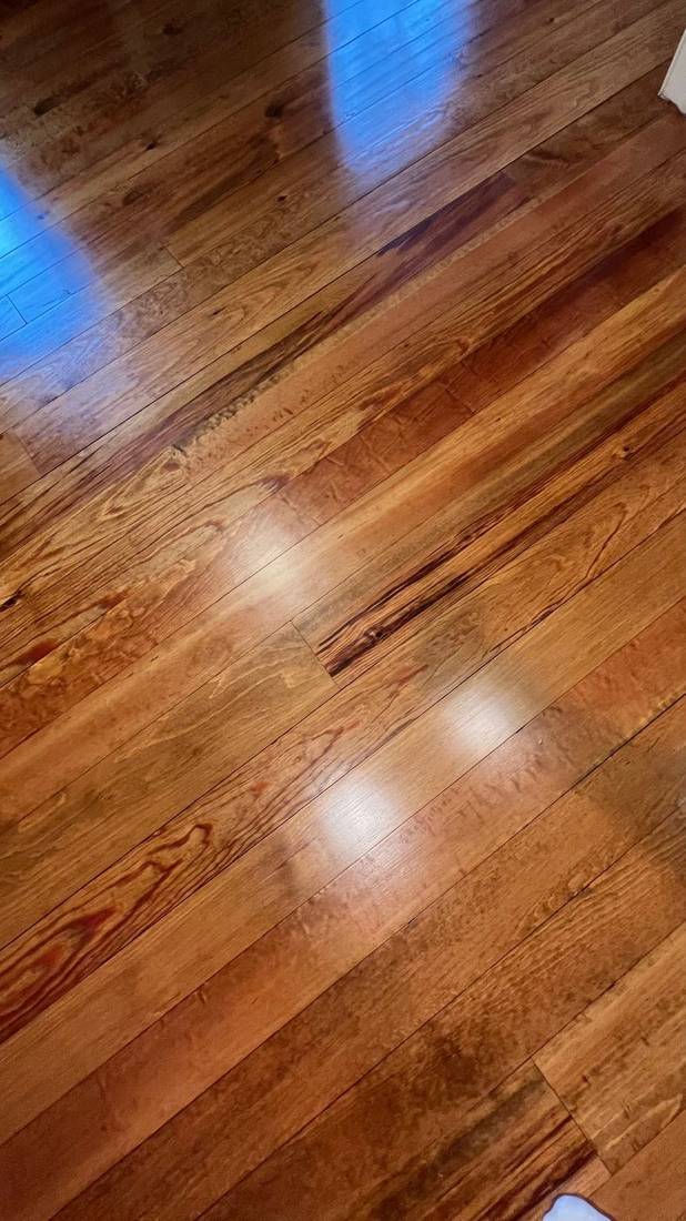 Curly and Character Grade Heart Pine — project photo by The Hardwood Guys
