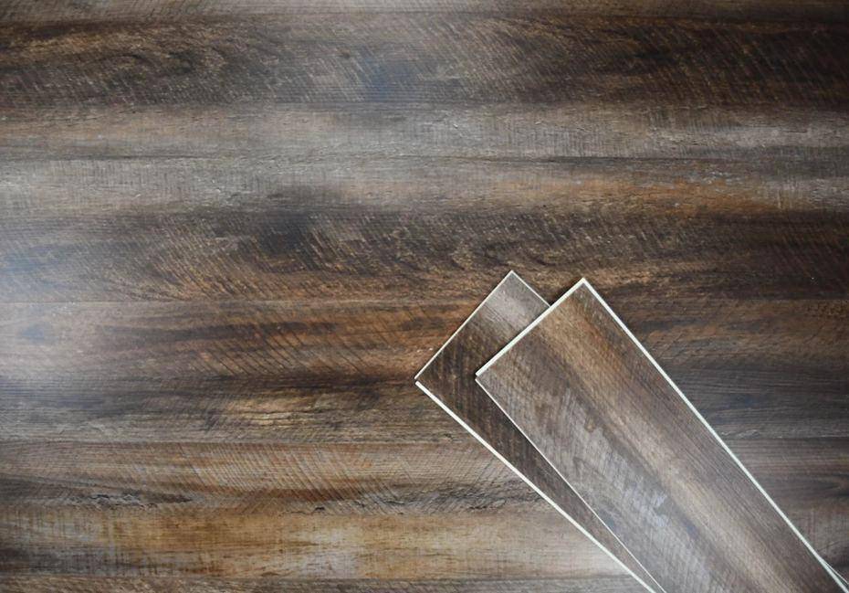 Rustic-look luxury vinyl plank flooring sample