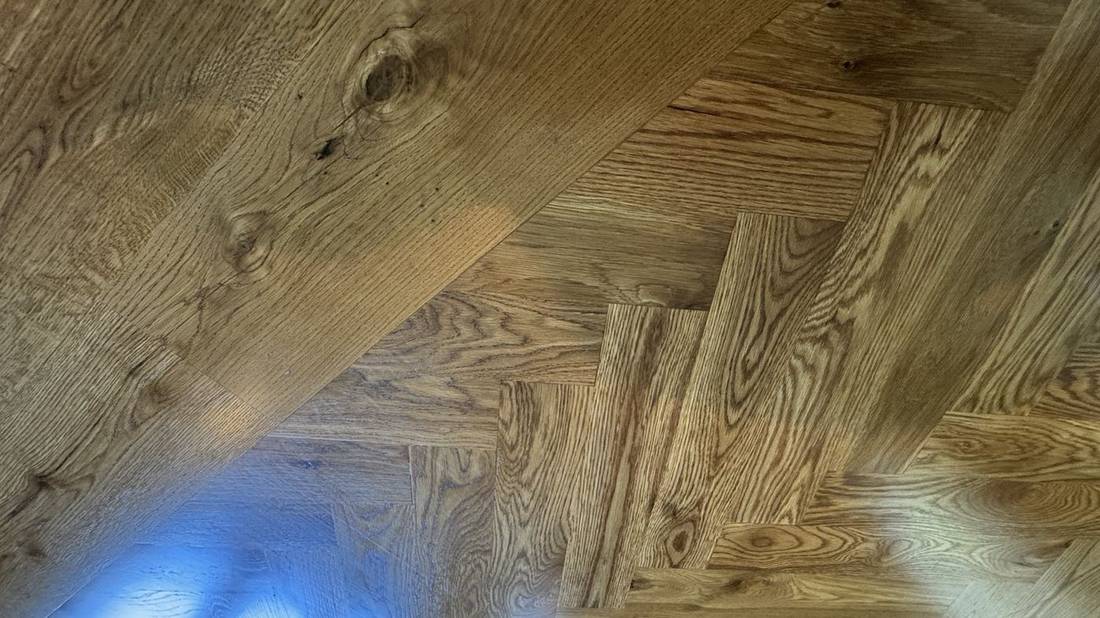 Herringbone Pattern! Transforming Homes with High-End — project photo by The Hardwood Guys