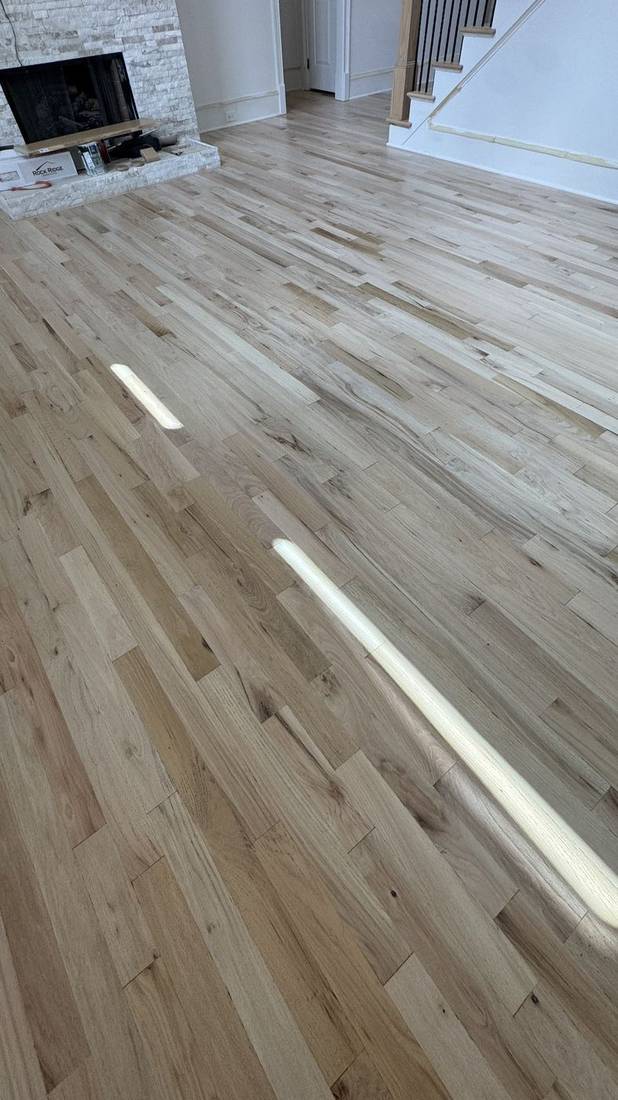 Stunning Red Oak Floor Transformation in Roswell — project photo by The Hardwood Guys