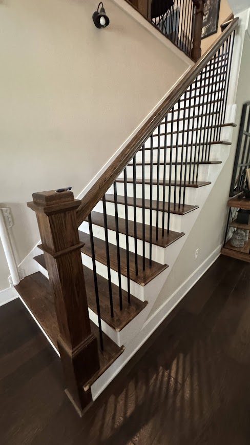 Box Newel With Provincial Stain