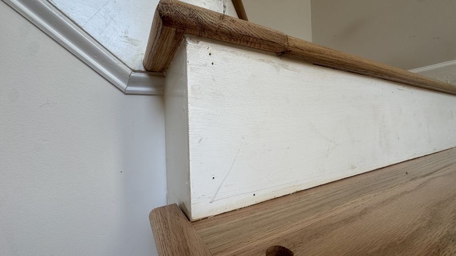 Where a rail meets a post, some roughness and tool marks remain — we smooth the areas you actually touch.