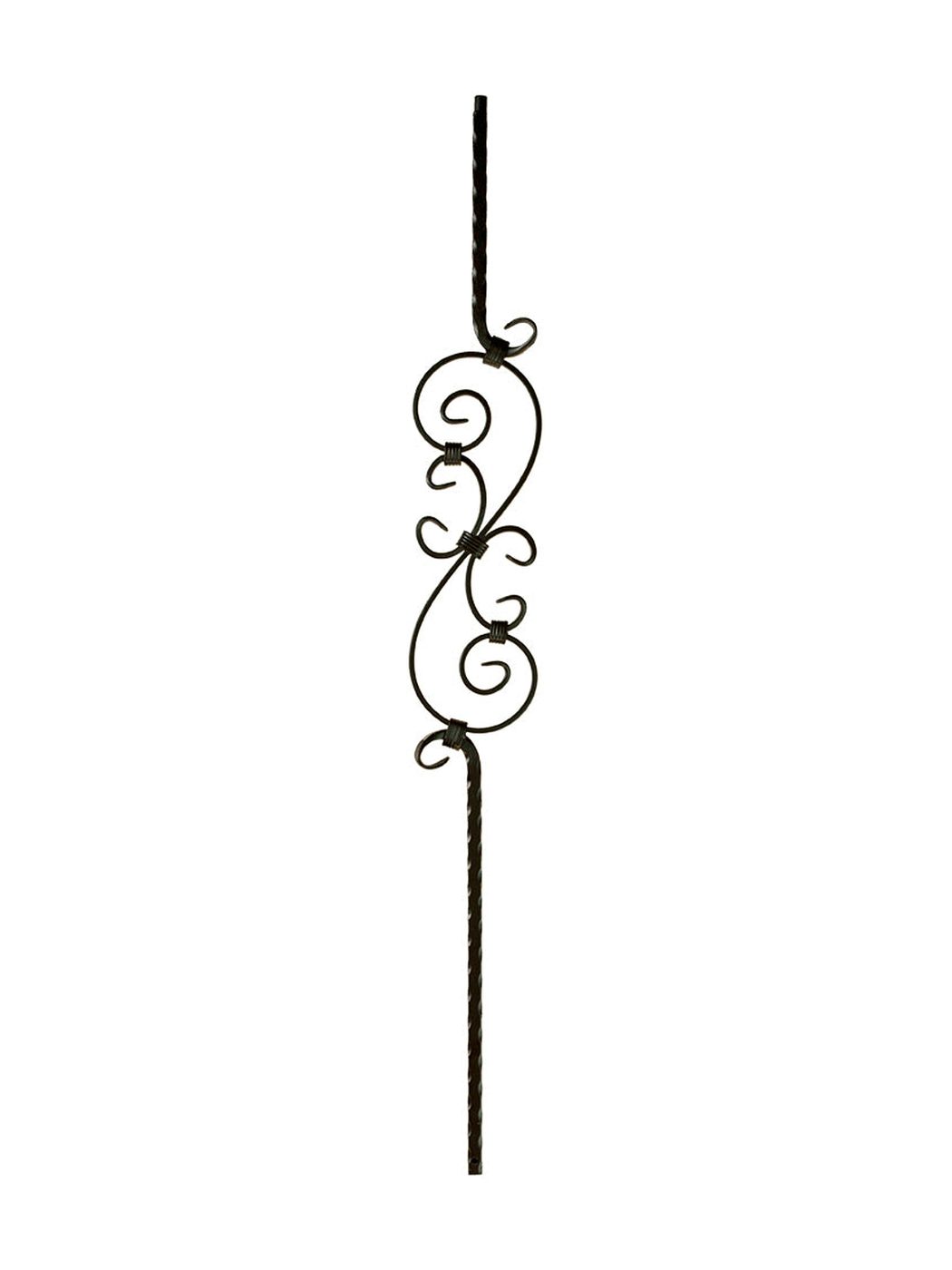 Iron Balusters - Scroll Series, Satin Black