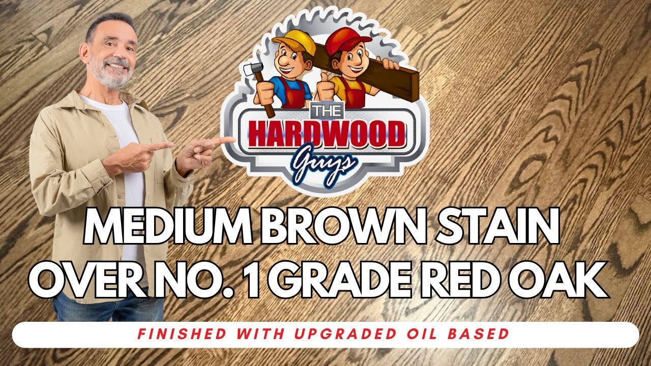 Video: Medium Brown stain over No. 1 grade red oak, Acworth, GA