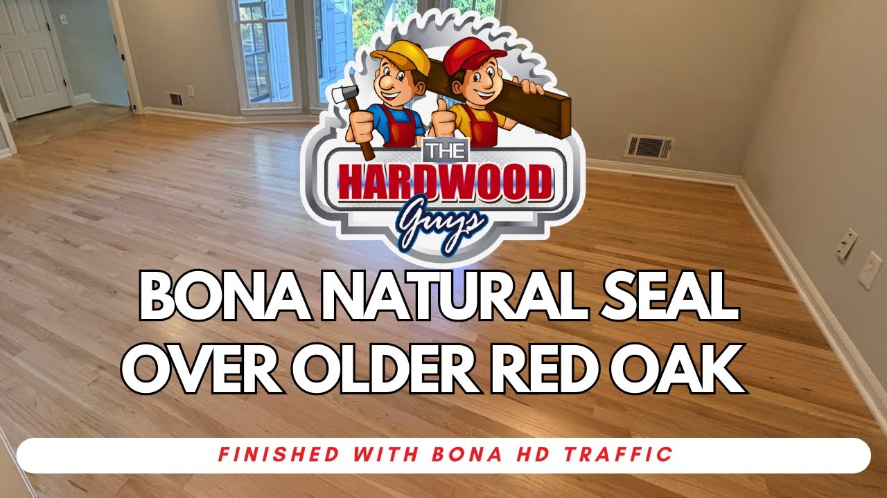 The Hardwood Guys Refinished An Older Red Oak Floor with Bona Natural Seal and HD Traffic | Repairs